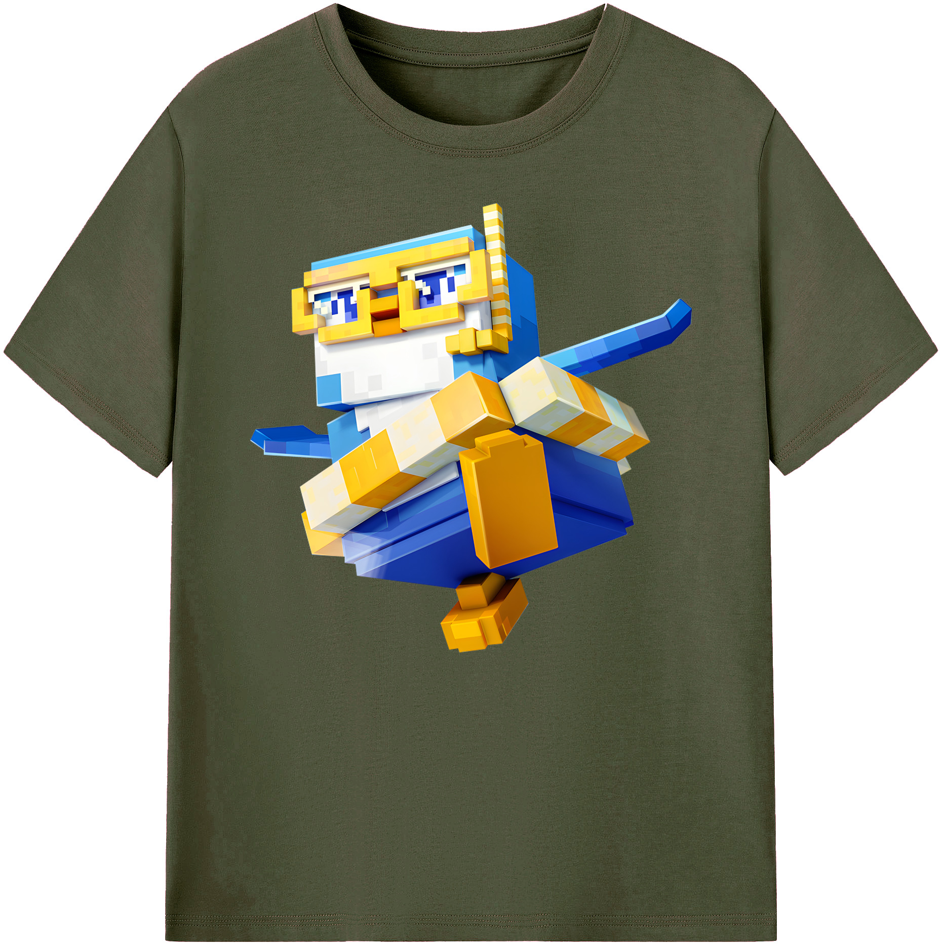 （画像用） マインクラフト ブロックの世界 Minecraft MC Block world 綿100％ メンズ半袖Tシャツ｜肌触りやわらか＆通気性